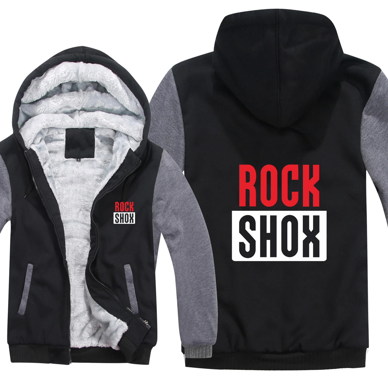 

2021 Rockshox Rock Shox Hoodies Mens Mountain Biker MTB Zipper Coat Fleece Thicken Man Rock Shox Sweatshirt Pullover