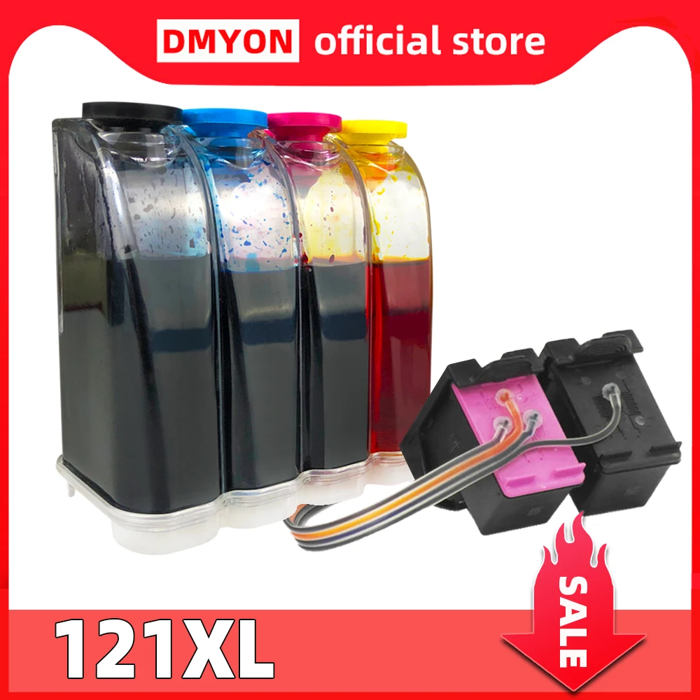 

Запасные чернила DMYON 121 CISS для HP 121, для принтеров Deskjet D2563 F2423 F2483 F2493 F4213 F4275 F4283 F4583
