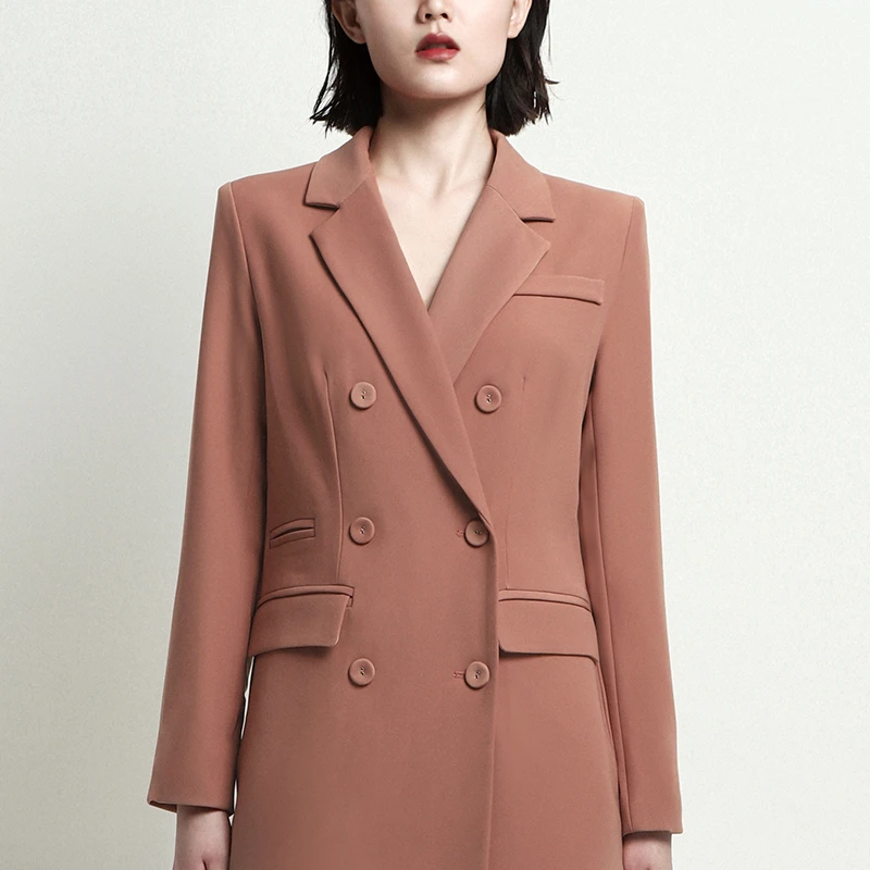 Женский костюм с длинным рукавом Max Spri двубортный облегающий пиджак v образным