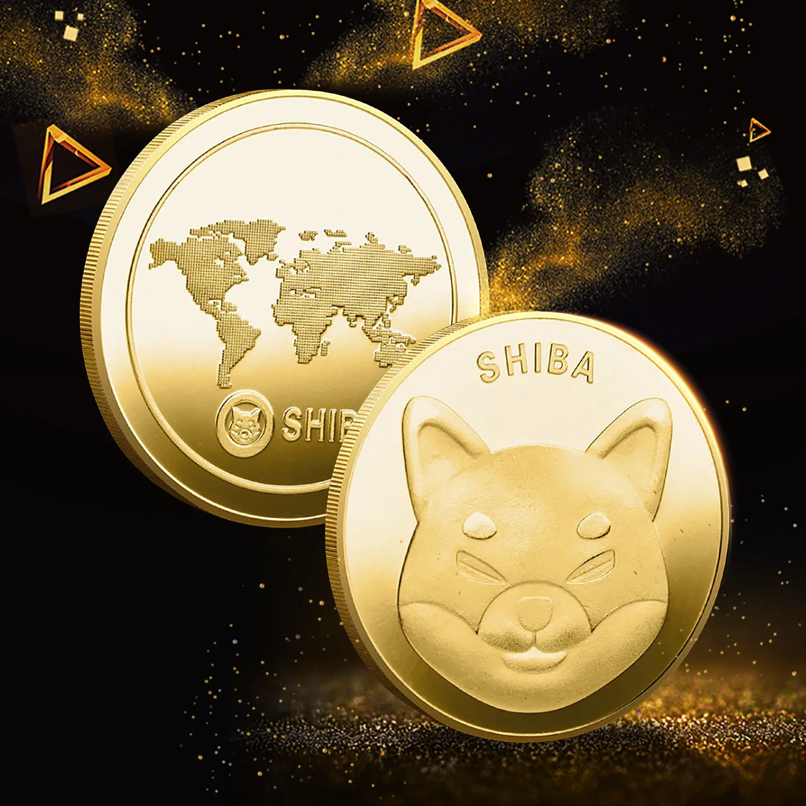 Иллюстратор Dogecoin монета Шиба ину (шиб) криптовалюминированный металлический