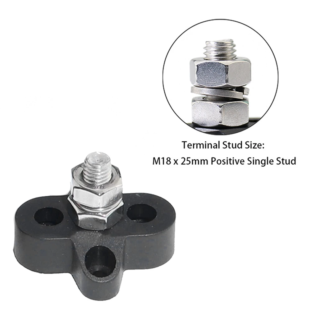 2PCS DC 48V Insulated Bus Bar Terminal Studs Heavy Duty DCM8 Single Positive Power Distribution Block For Truck RV Ship Boats |