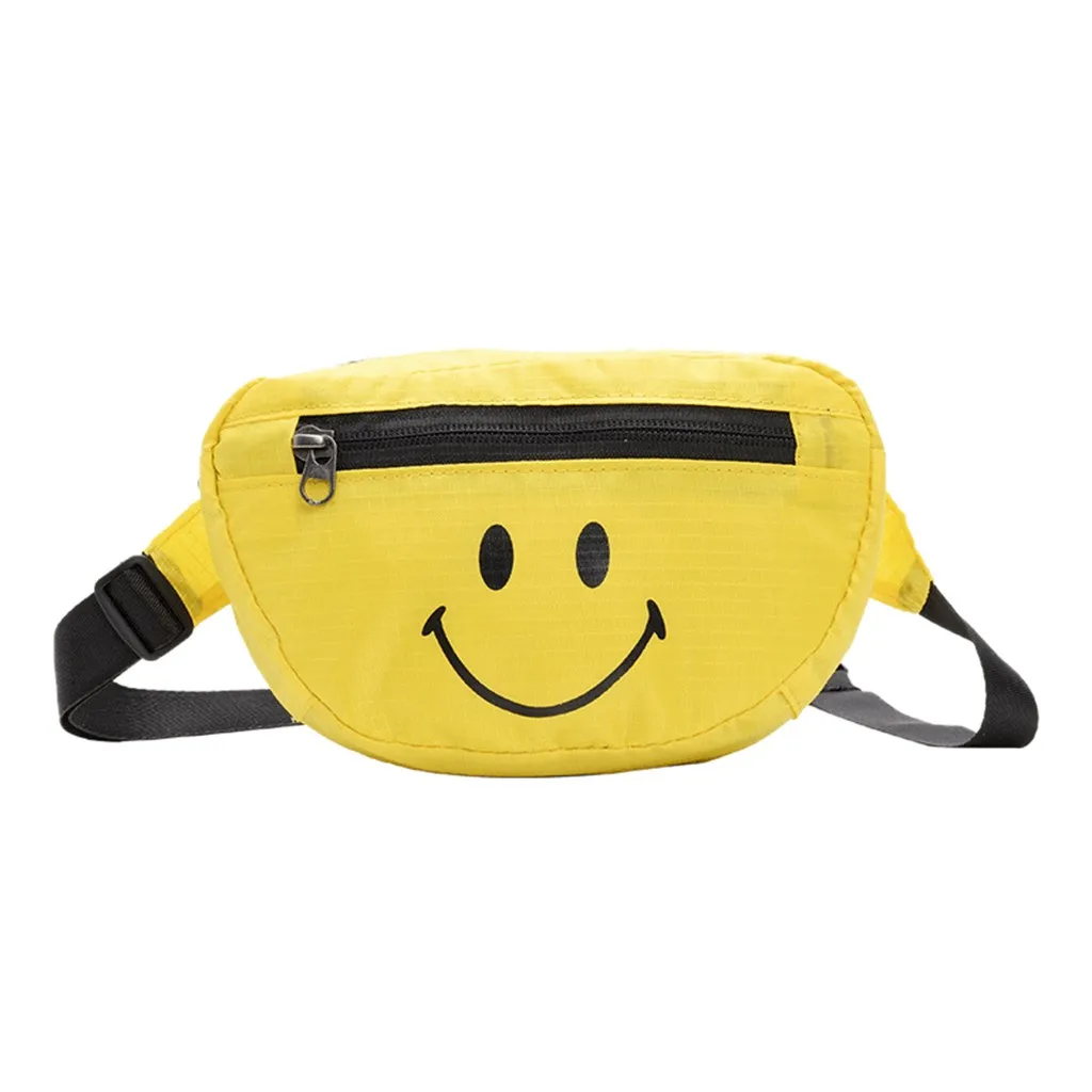 Детская нагрудная сумка-мессенджер с принтом смайлика для девочек | Багаж и сумки