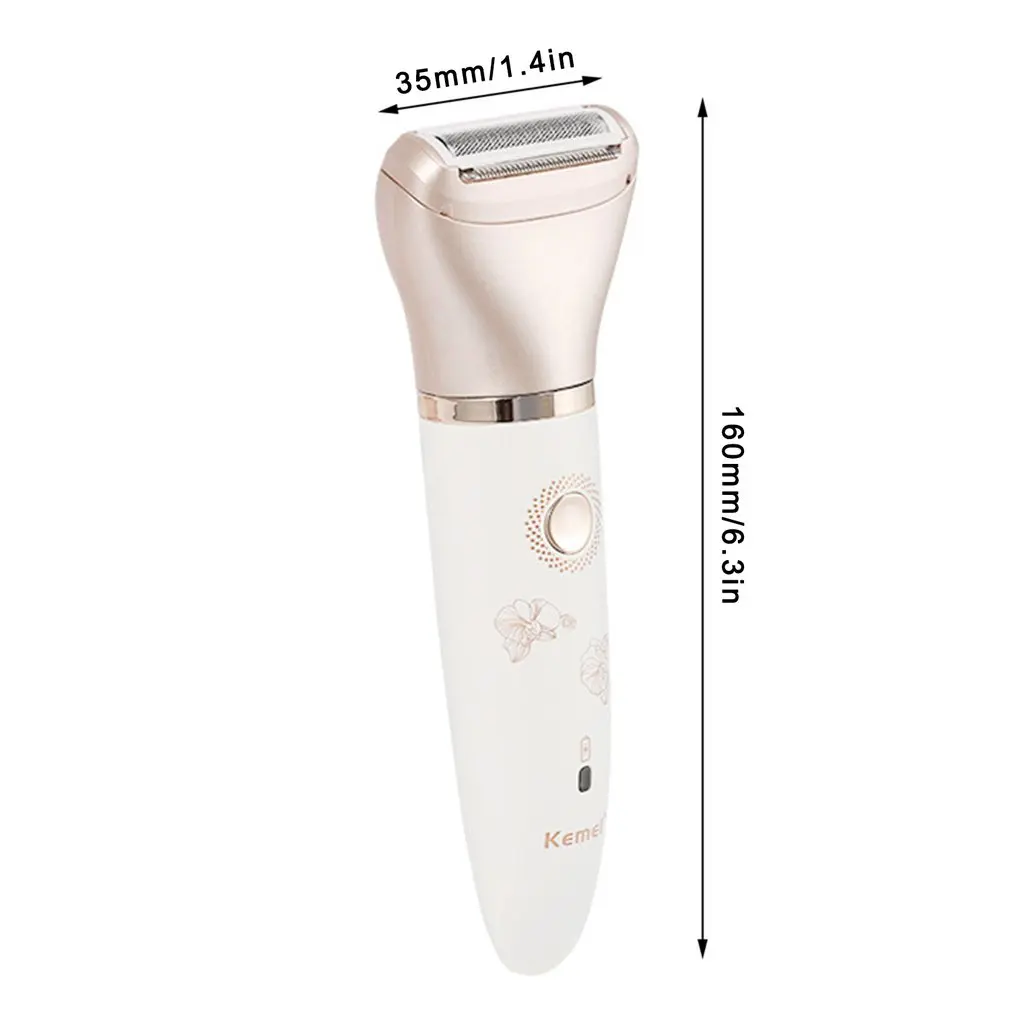 

KM-1632 Portable Electric Hair Removal Device USB Charging Lady Shaver 2 In 1 Dry And Wet Painless Shaver