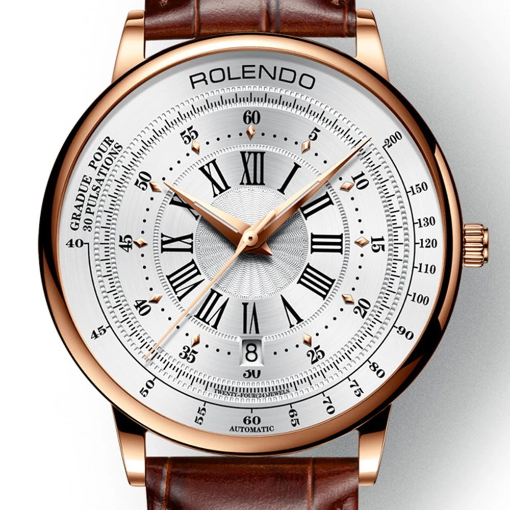 

Роскошные часы Для мужчин Miyota 8215 автоматические механические наручные часы ультра-тонкий Нержавеющая сталь сапфир кристаллический календ...