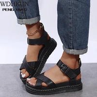 open toe flatform wedges shoes woman summer beach sandals sexy women plus size pu leather sandalias mujer sapato feminino