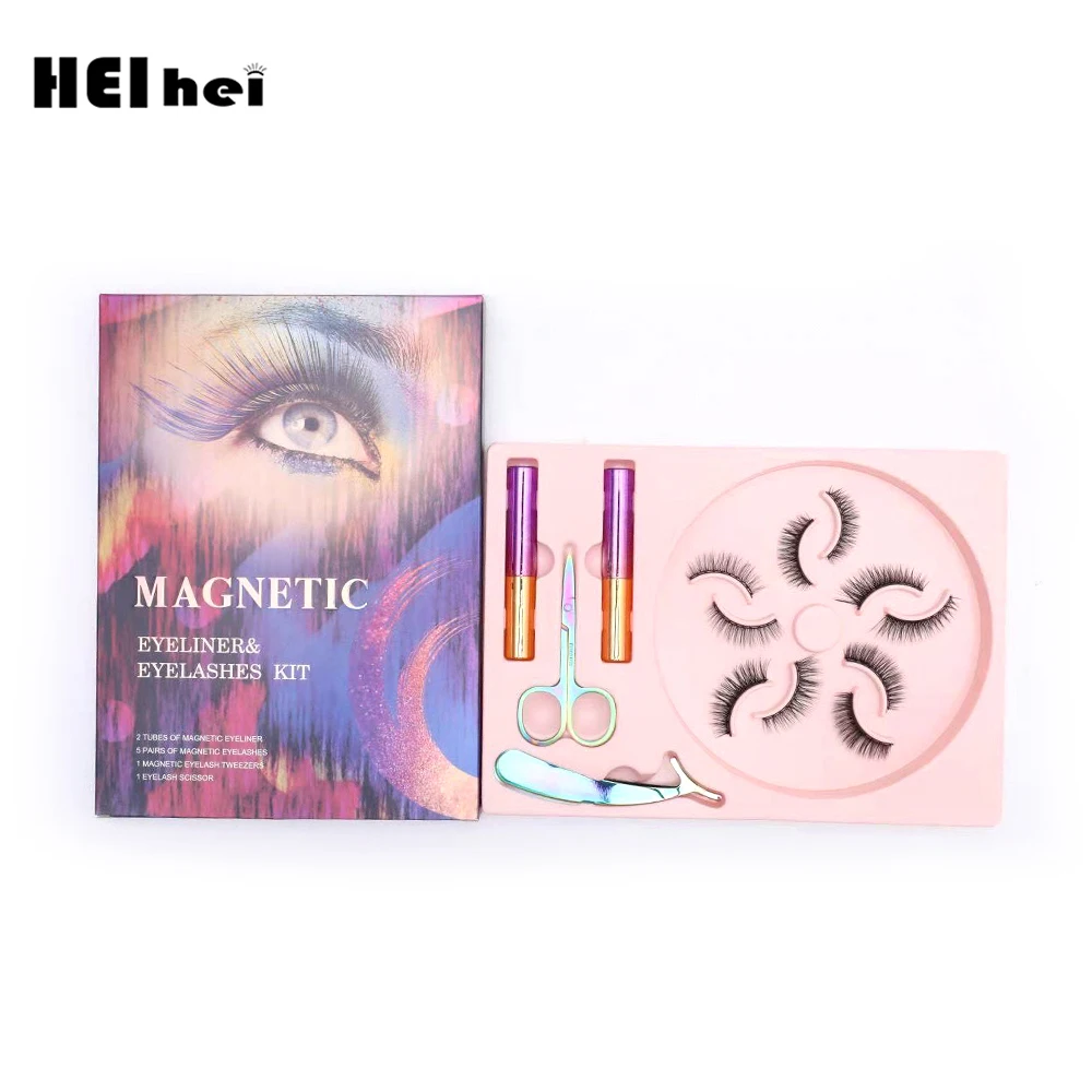 

Magnetic Eyelashes Cross-border E-commerce 5/6pcs Magnetic Lotus Holder Self-adhesive Glue-free Natural Cross Magnet Eyelashes