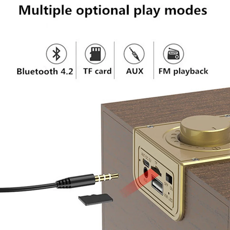 Новинка деревянный домашний Bluetooth динамик Magic V5 в стиле ретро мобильный телефон