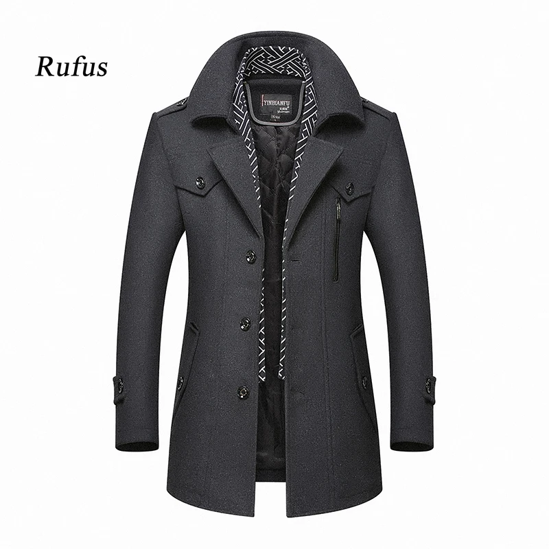 1725 зимнее шерстяное пальто мужское толстое верхнее мужские однослойные и куртка