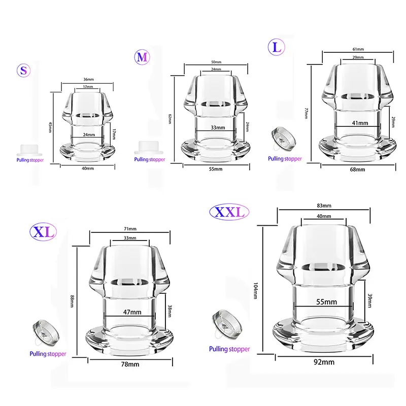 Анальная пробка Большой/полый туннель огромная для мужчин очистки ануса