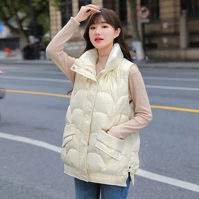 

Female Down Cotton Vest 2021 Women New Autumn Winter Korean Version Of The Baita Loose Vest Outer Wear Vest Jacket Cardigan C123