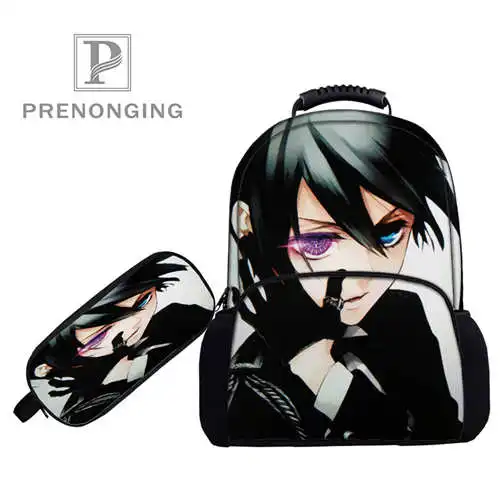 На заказ 17 дюймов black_butler _ рюкзаки пеналы для ручек 3D печать школьные женские