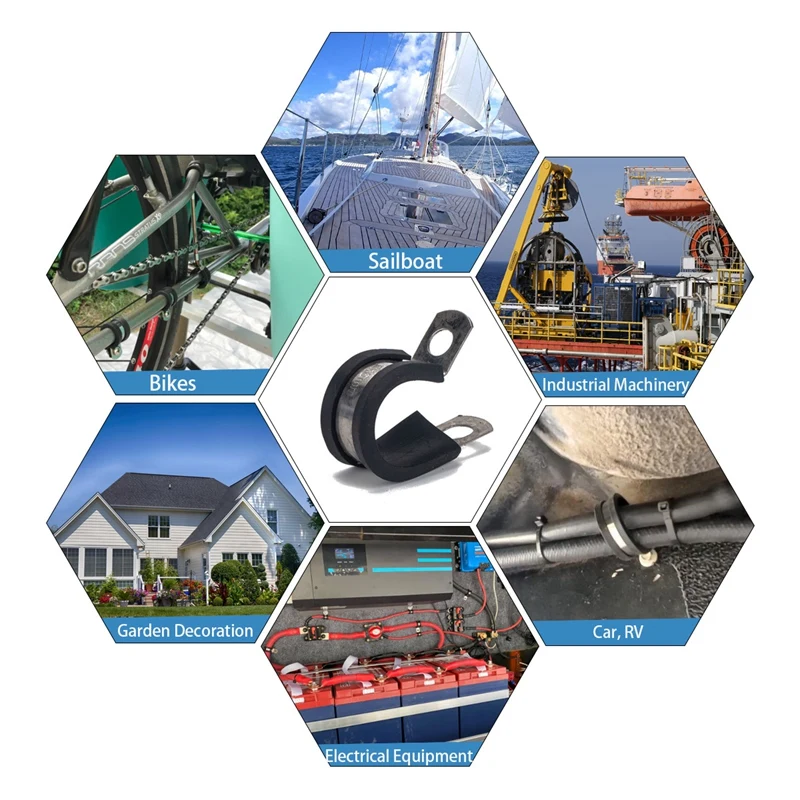 

Для автомобильного шланга, стальной трубы, Резиновая лента из нержавеющей стали для кабеля 42 шт. 6 спецификаций, резина из нержавеющей стали