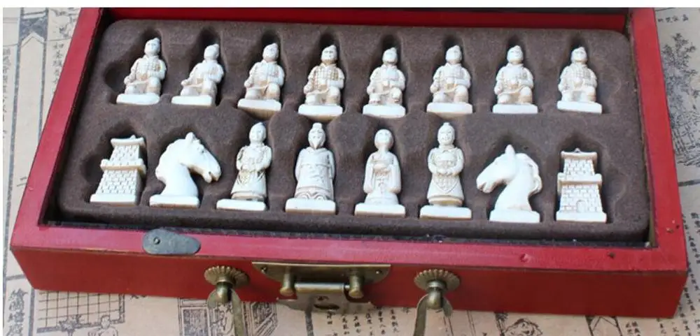 Декоративные архизованные терракотовые воины трехмерные шахматы деревянная