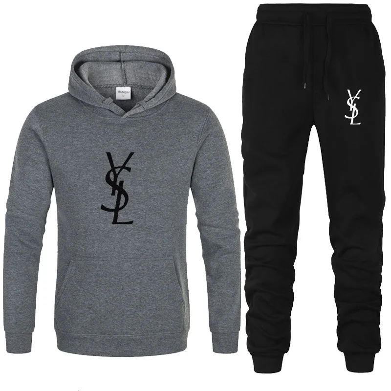 

2021 Spring/Autumn New Women's Tracksuit Hoodie + Pants Two Piece Set Pullover Fashion Print Brand Clothes Sportswear Men