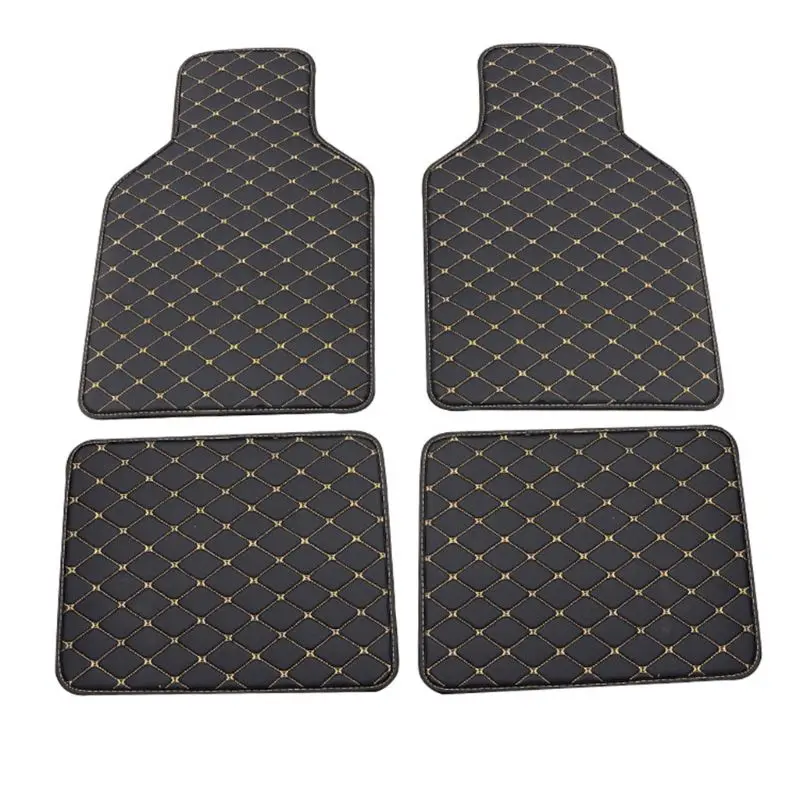 2023 New Universal Fit 4pcs PU Leather Car Floor Mat Waterproof Foot Pads Protector |