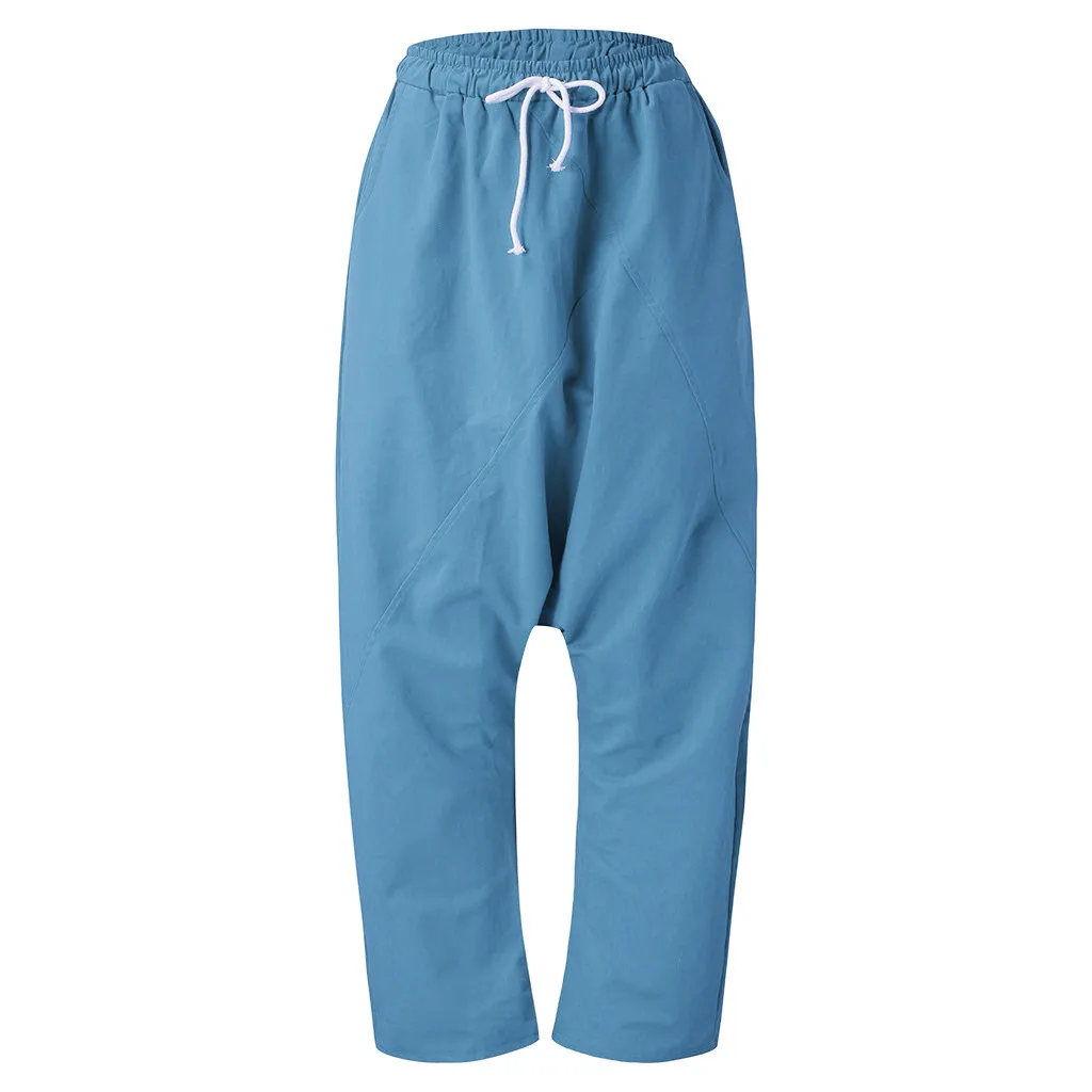 

Woman Pants New Fashion Plus Size Casual Sport Pockets Solid Loose Vintage Long Pants Harem Pants