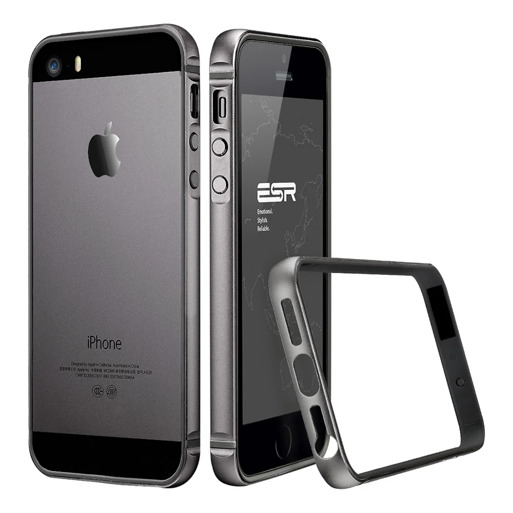 Gray Чехол для iphone 5s/SE, ESR металлическая рамка ультра тонкий алюминиевый сплав рамка мягкий бампер чехол для iphone SE/5/5s - Цвет: Gray