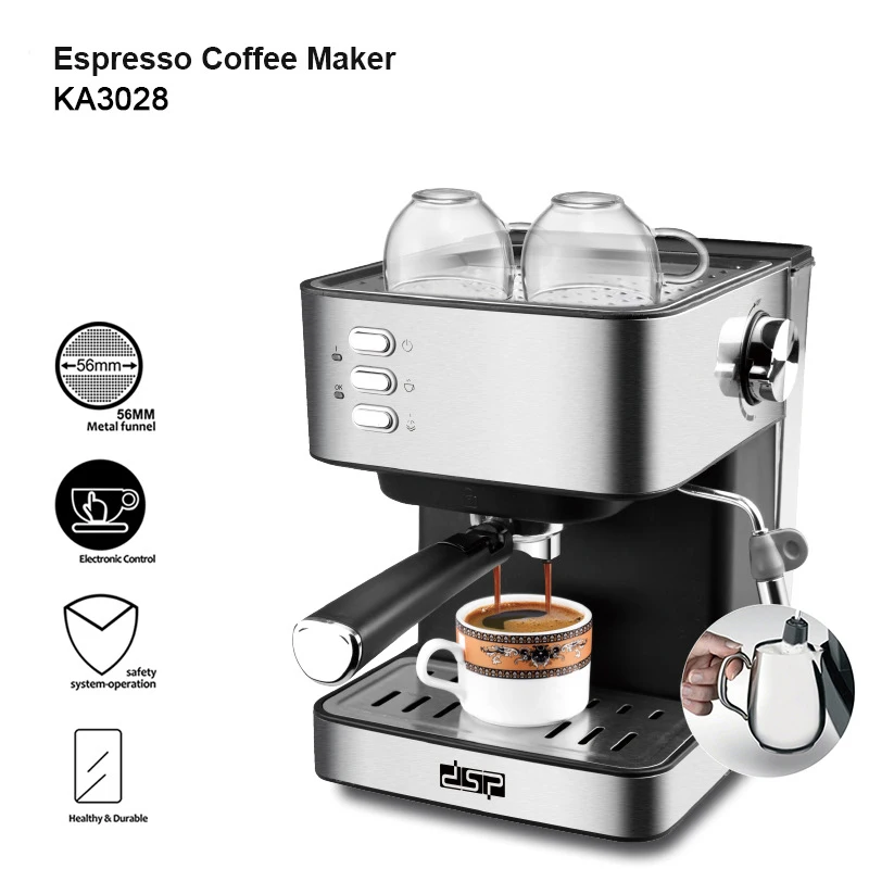 

Espresso Coffee Maker 15Bar Coffee Machine Semi-automatic Household Cappuccino Coffee Maker With Steam Milk Froth Function