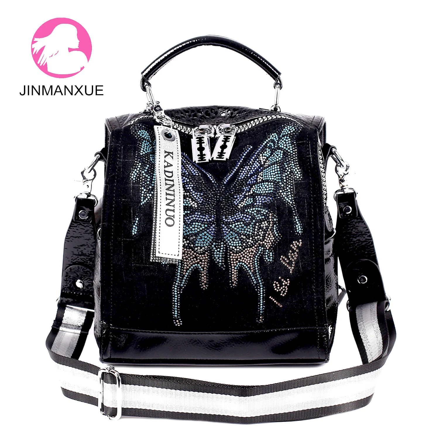 Рюкзак со стразами Лев Бабочка женские уличные сумки через плечо повседневные