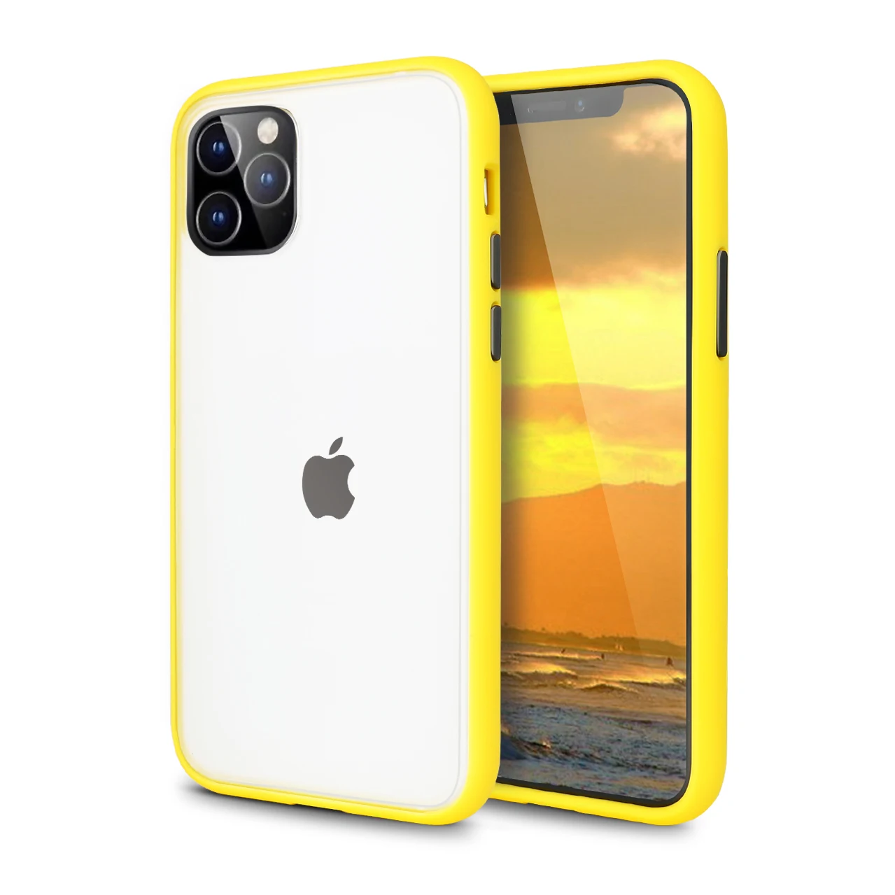 Чехол для Телефона IPhone 7 8 Plus X 11 Pro XR XS Max контрастный цвет прозрачный силикон ТПЭ противоударный прозрачный защитный чехол - Цвет: yellow