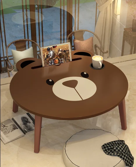 

Bed table folding bedroom sitting on the ground portable folding table computer bed desk lazy table cartoon bear increase