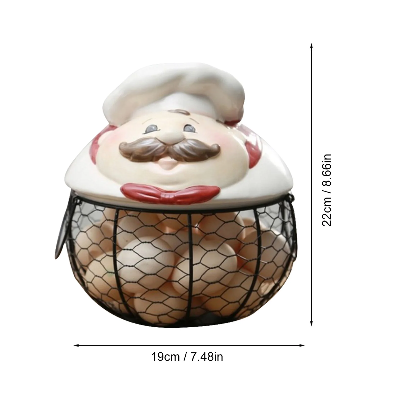 

Iron Chicken Egg Storage Basket Metal With Durable Fruit Snacks Container Anti-slip Bottom For Storing Fruits Vegetables Eggs