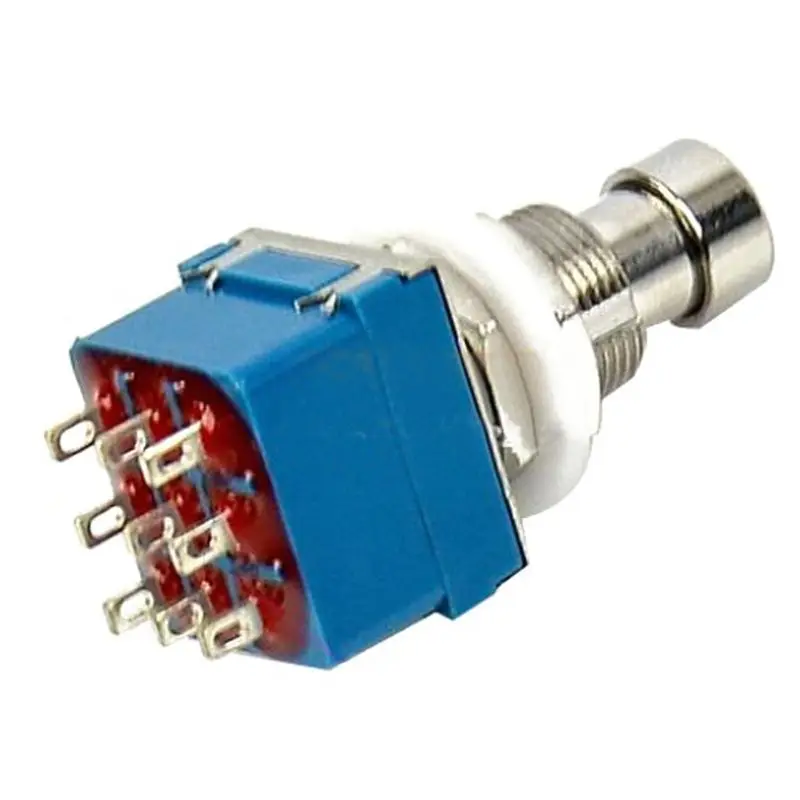 5x 3PDT 9 Pins Box Stomp Guitar Effect Pedal Foot Switch True Bypass Metal Silver+blue | Спорт и развлечения