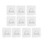 10 шт. прозрачные настенные крючки, водонепроницаемые маслостойкие самоклеящиеся крючки, многоразовые бесшовные подвесные крючки для кухни, ванной, офиса