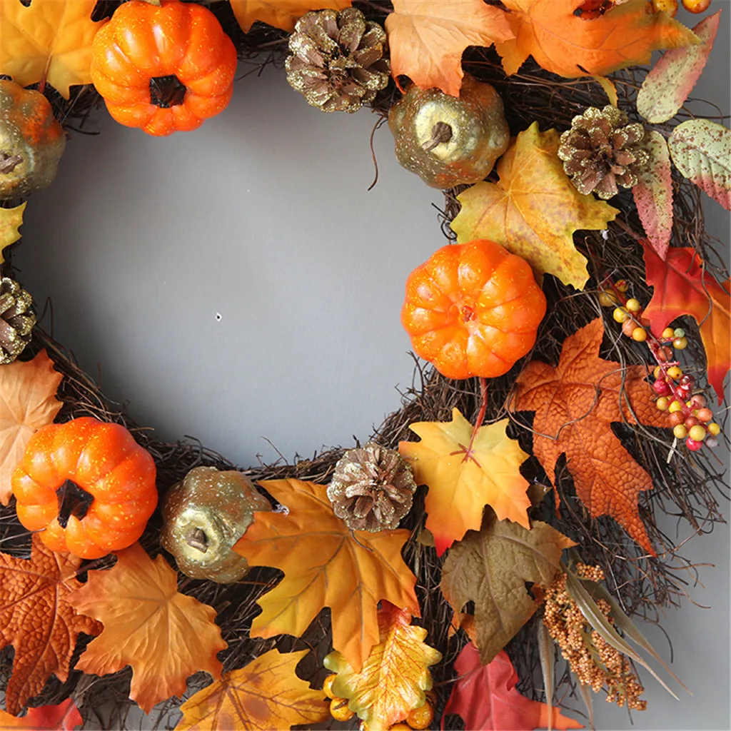 45 см Хэллоуин Урожай декоративный венок узор в виде кленового листа тыквы осени