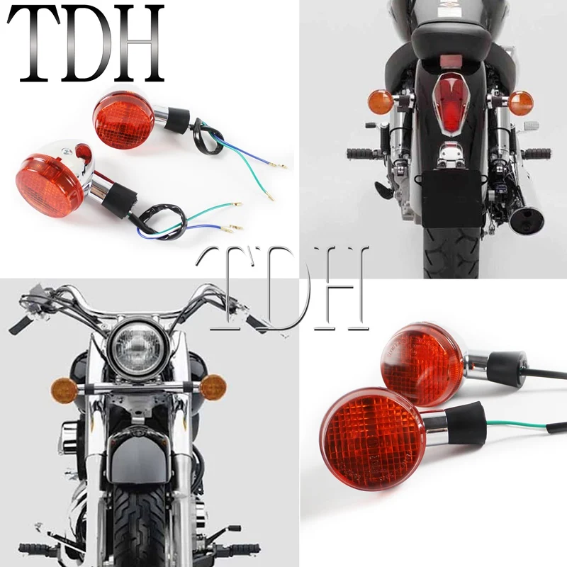 

Motorbike Cruiser Front / Rear Chrome Turn Signal Light For Honda Aero VT400 VT750 VT VTX 400 750 2004-2007 E13 Indicator