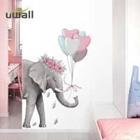 creative girl elephant love balloon wall stickers home decor porch decoration living room decoration bedroom wall decor stickers