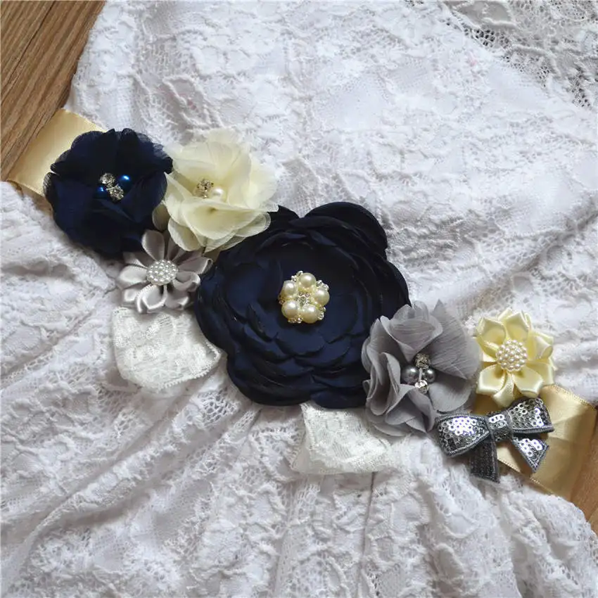 

Exported To Europe And The United States High-end Handmade Flower Belt, Pink, Purple Photography Waist.