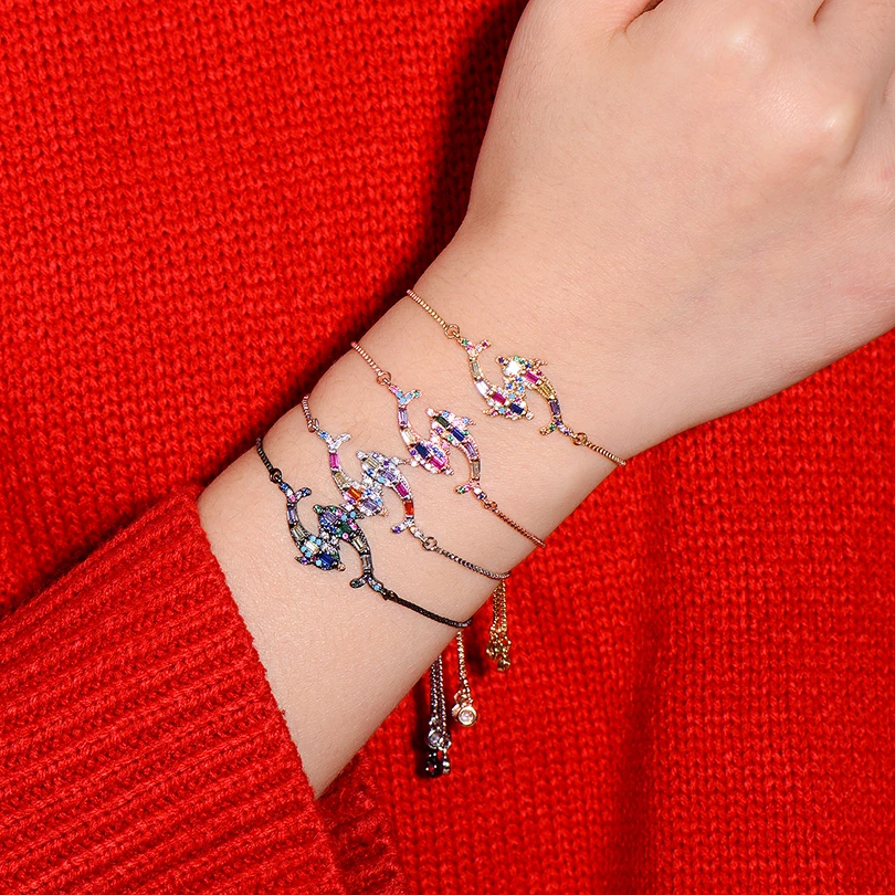 Pipitree прекрасный животный Шарм двойной браслет-Дельфин для женщин девочек дети