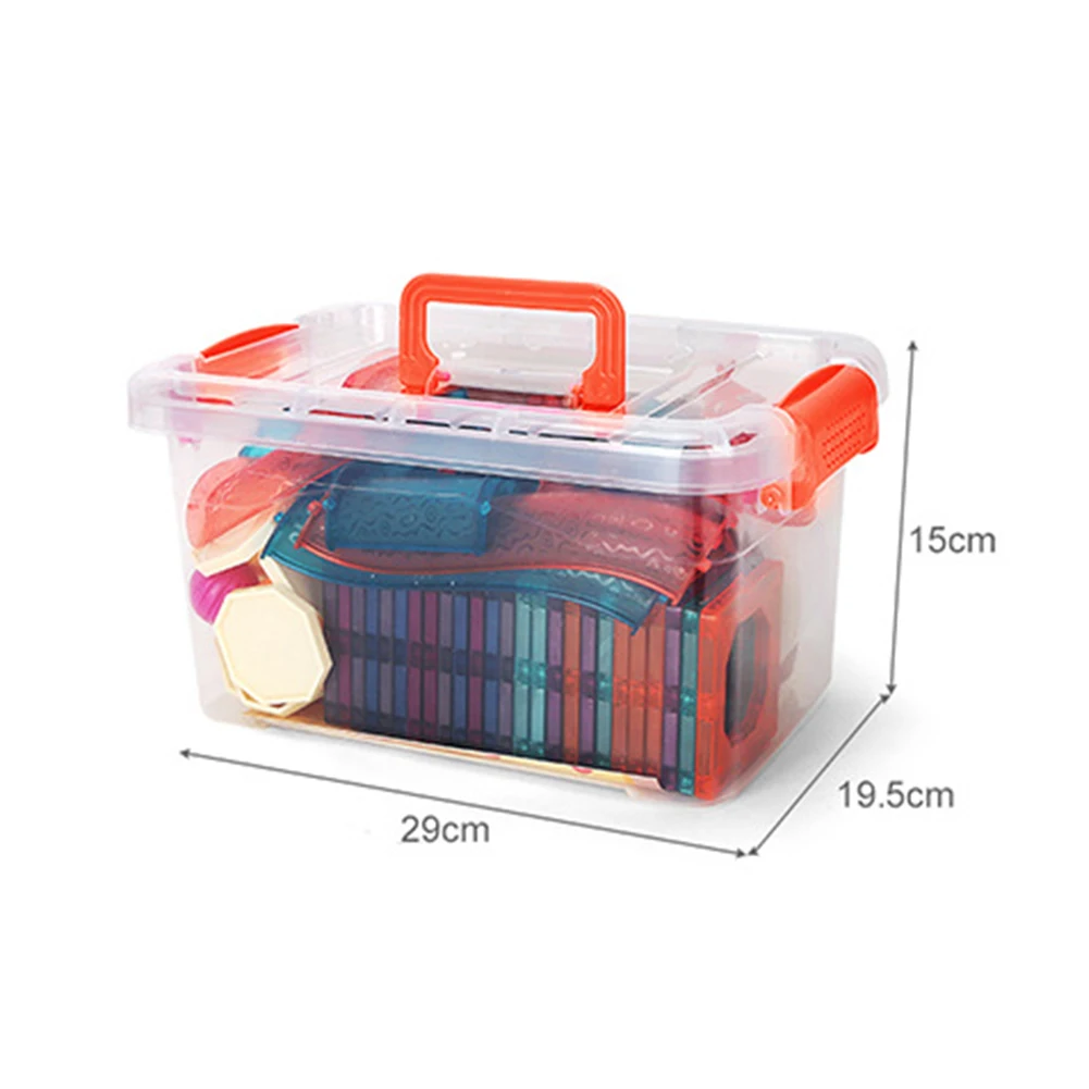 

Magnetic Sheet Tiles Ball Track Blocks Building Toys Educational Learning Model Building Toys With Plastic Suitcase For Children