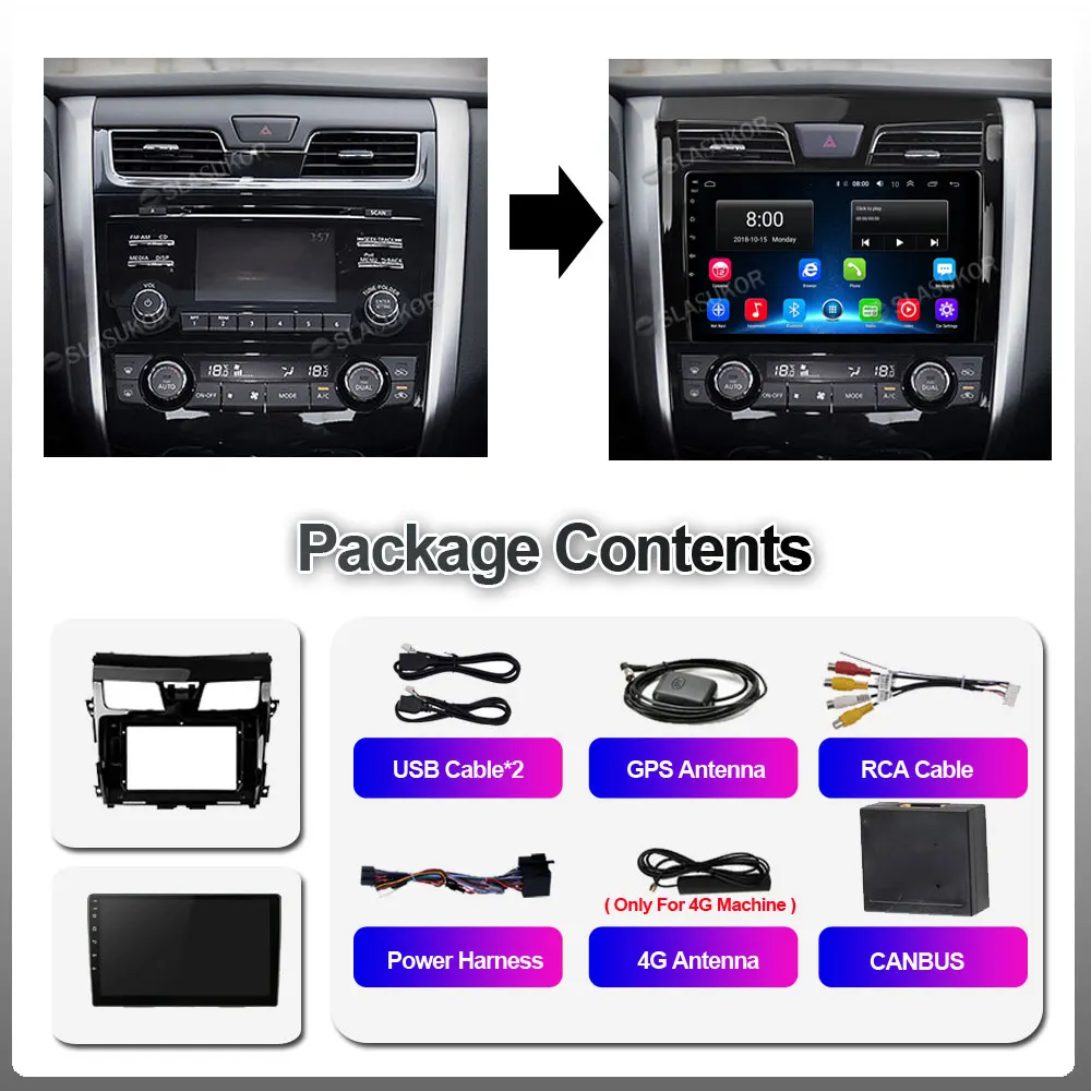 Android мультимедийный видеоплеер для Nissan Teana altima 2013 2014 2015 2016 Qashqai 2 J11 радио GPS стерео No