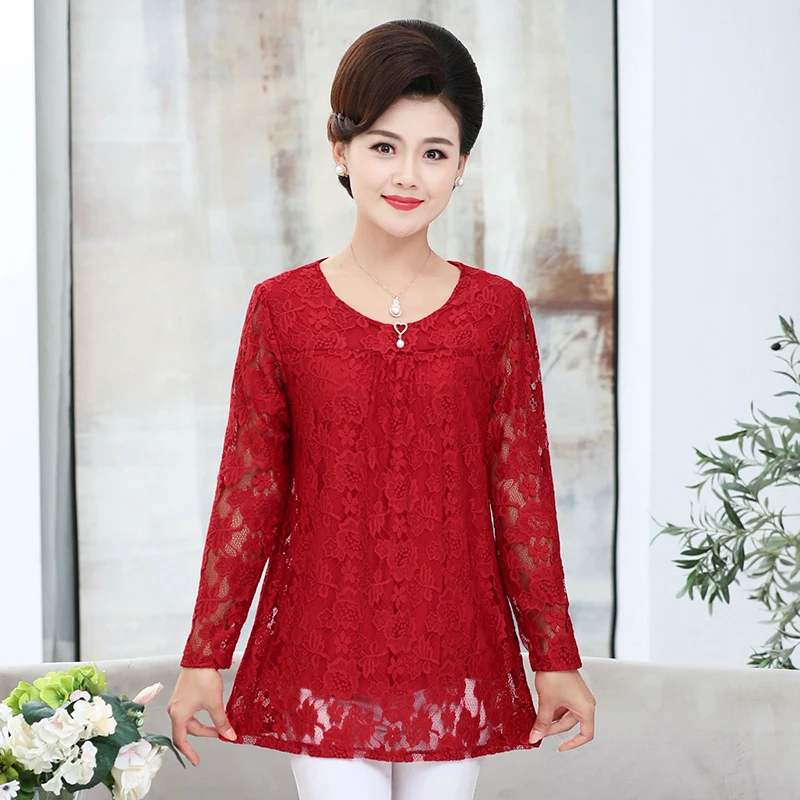 2020 размера плюс одежда с длинным рукавом кружевным узором Для женщин футболка