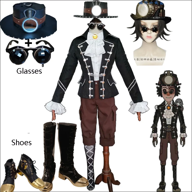 

Anime Game Identity V Cosplay Costume Prospector Campbell Cosplay Mr.Mole Skin Uniforms Suits Shoes Boots Hat Prop For Halloween