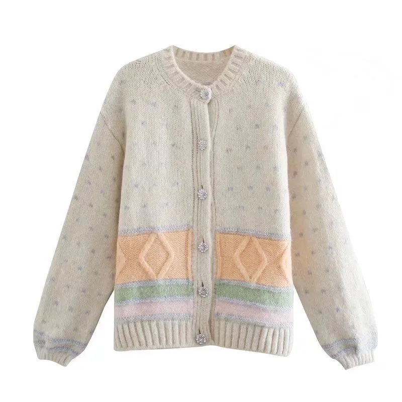 

Женский трикотажный кардиган в минималистичном стиле, однотонный однобортный Кардиган в стиле пэчворк, повседневные топы, осень 2021