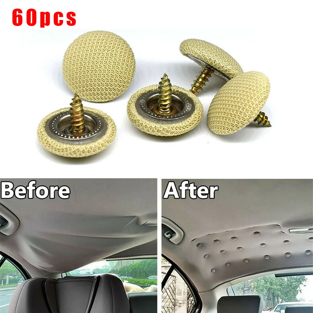 

Cloth & Metal Car roof buckle Fixing Buckle Checkered beige Universal 60PCS set
