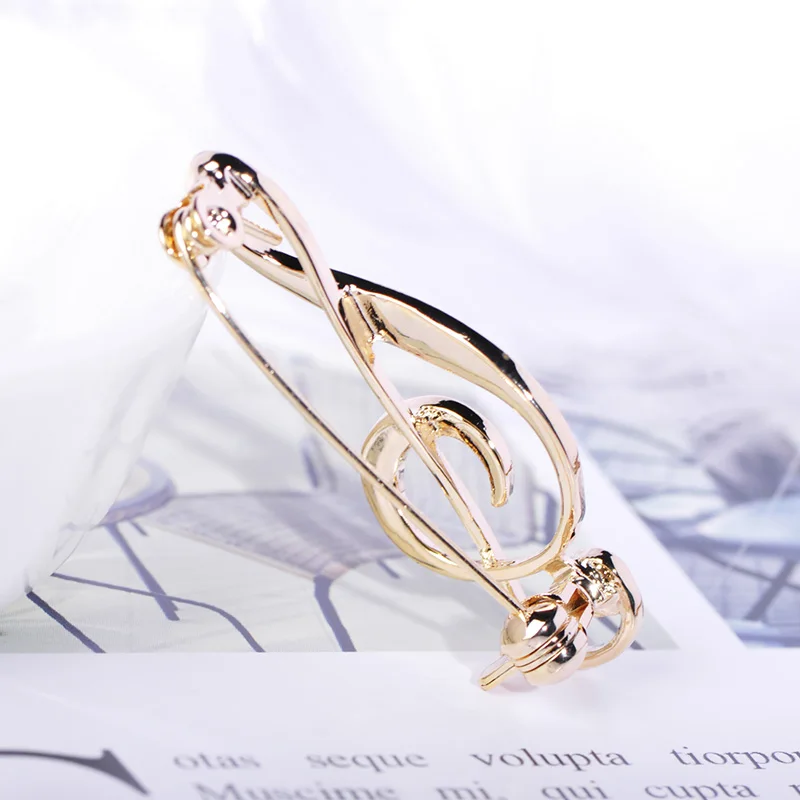 FUNMOR Simple Musical Note Shape Brooch Gold Color Black Enamel Brooches For Women Men Concert Jewelry Musician Lapel Pins Gifts | Украшения