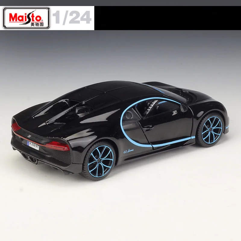 Maisto 1:24 Bugatti Chiron 42 Seconds черная литая под давлением модель Гоночная машина игрушка Дети Подарки Новинка в коробке