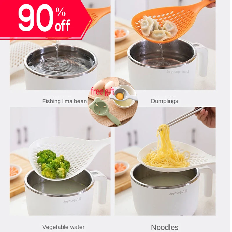 

Kitchen Large Noodles Dumpling Colander Scoop Heat Resistant Colador With Long Handle Anti Slip Wonton Strainer Drain Cook Tool