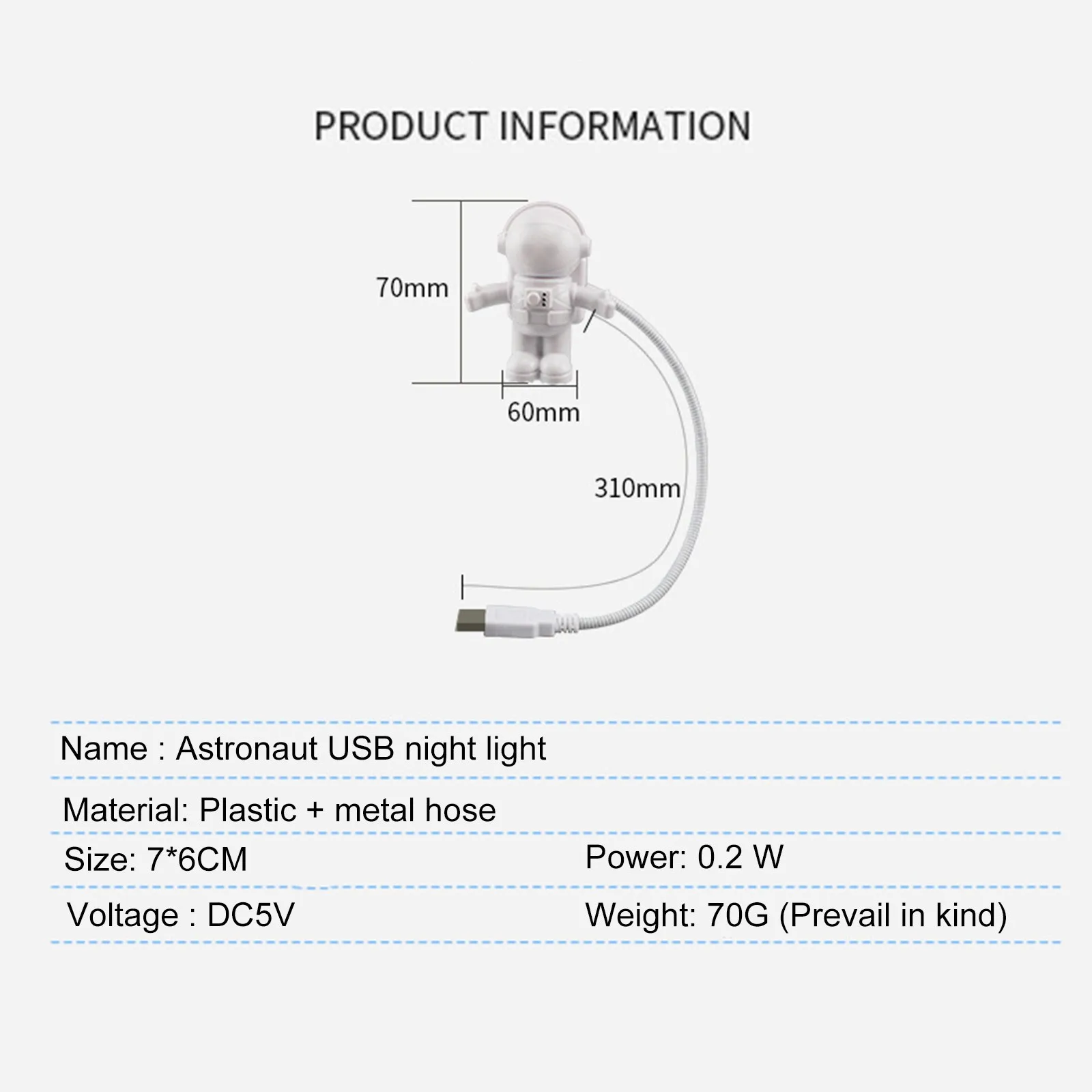 

Creative astronaut astronaut USB Nightlight energy saving student USB lamp laptop keyboard LED light with switch tini2#40