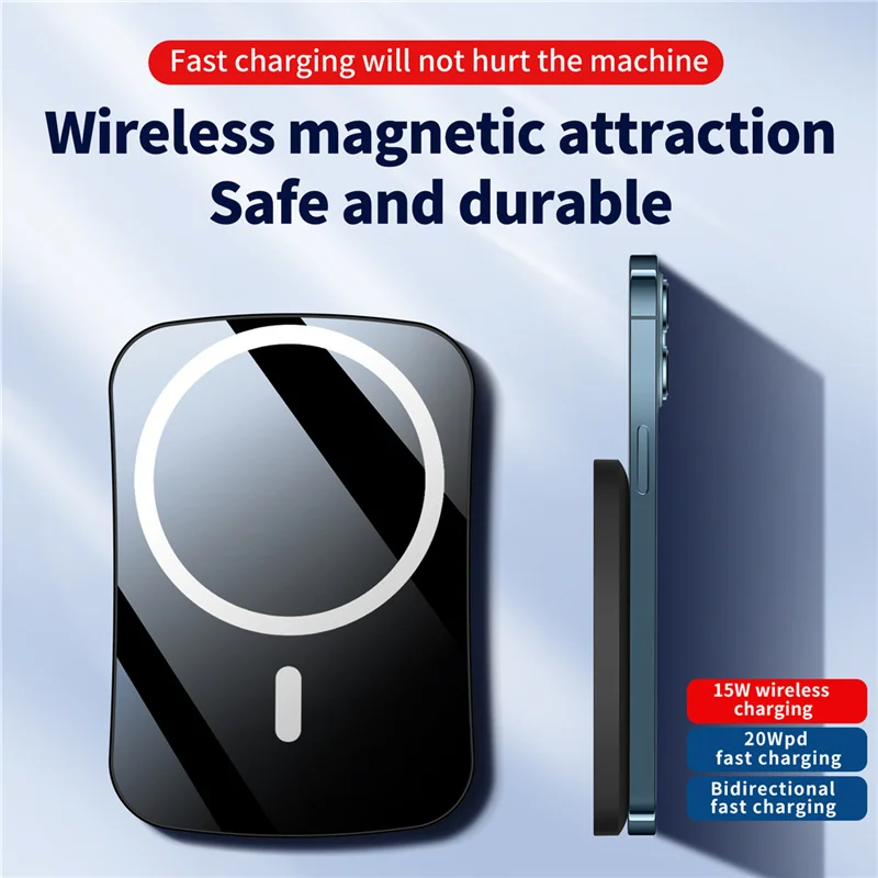 

2021 15W New 10000mAh Magnetic Wireless Power Bank Mobile Phone Fast Charger For iPhone 12 13 Pro Max External auxiliary battery