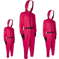 3 set squid game costume cosplay jumpsuit family matching outfits squidgame round six square triangle halloween party clothing
