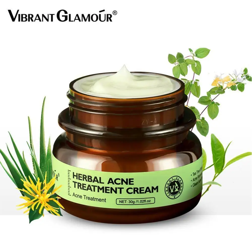 

Herbal Acne Treatment Cream Oil Safe Effective Remove Marks Care Scars Pores Brighten Facial Shrink 30g Control Skin Remove X5V2