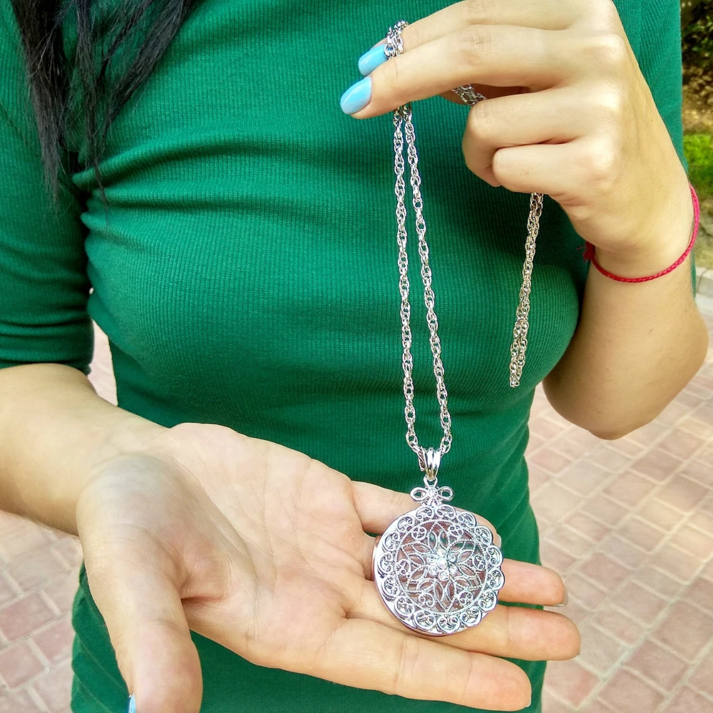 Новый цветок Кристалл увеличительное очки для чтения ожерелье Женская мода лупа