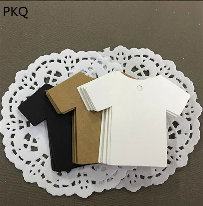 100 шт. стиль футболки пустые бумажные бирки белая черная крафт-бумага этикетка