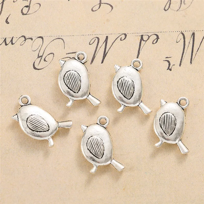 

Подвеска для женщин и девушек, Милый Винтажный Серебристый кулон в виде птицы, животных, ожерелье, браслет «сделай сам», аксессуары для ювел...