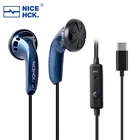 Игровые наушники NiceHCK, Hi-Fi, 15,4 мм, без следов, с динамическим драйвером, проводная гарнитура, бас, музыка, спортивные наушники с микрофоном, VIDO PK2